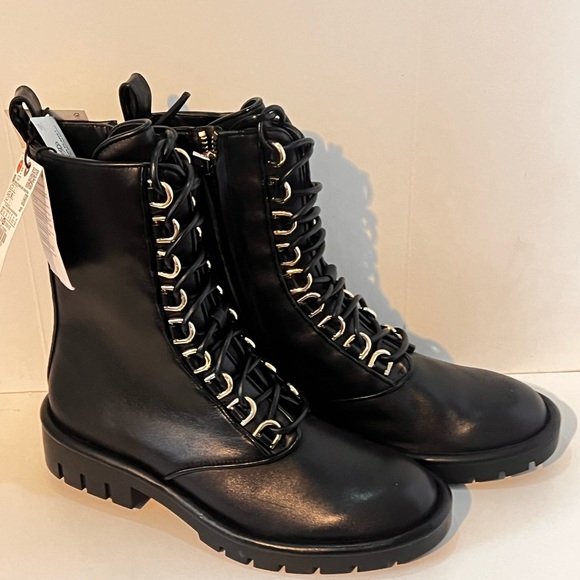 Zara Women's Black Lace-Up Boots - Picture 4 of 7